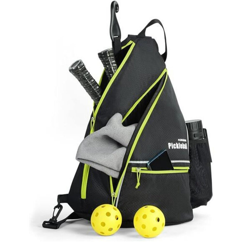 Pickleball Sling Bag Backpack for Men Women Large Capacity with Fence Hook
